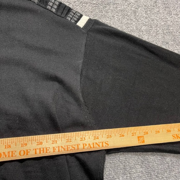Vintage Stacey Adams Black Striped 1/4 Zip Sweater Cotton Blend - Picture 5 of 9